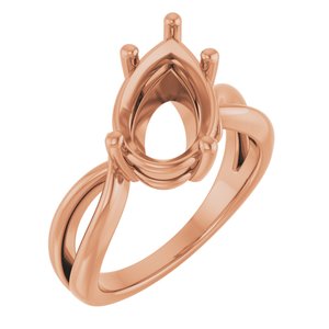 10K Rose Gold 13x8 mm Pear Ring Mounting – image 2