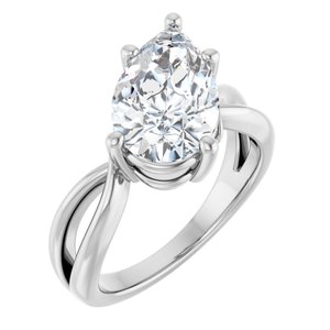10K White Gold 13x8 mm Pear Ring Mounting