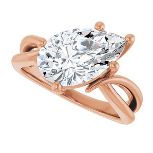 10K Rose Gold 13x8 mm Pear Ring Mounting – image 8