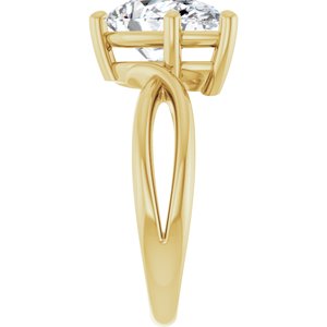 14K Yellow Gold 12x8 mm Pear Ring Mounting – image 7