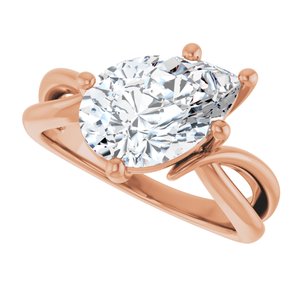 18K Rose Gold 12x8 mm Pear Ring Mounting – image 8