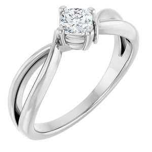 Sterling Silver 4x4 mm Cushion Ring Mounting