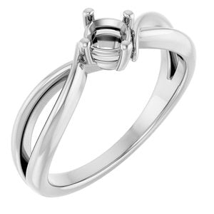 Sterling Silver 4x4 mm Cushion Ring Mounting – image 2