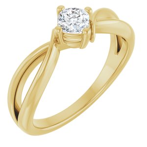 14K Yellow Gold 4x4 mm Cushion Ring Mounting