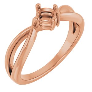 18K Rose Gold 4x4 mm Cushion Ring Mounting – image 2