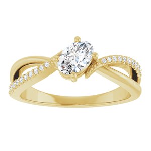18K Yellow Gold 6x4 mm Oval Ring Mounting – image 5
