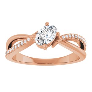 14K Rose Gold 6x4 mm Oval Ring Mounting – image 5