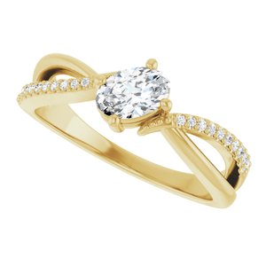 18K Yellow Gold 6x4 mm Oval Ring Mounting – image 8