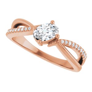18K Rose Gold 6x4 mm Oval Ring Mounting – image 8