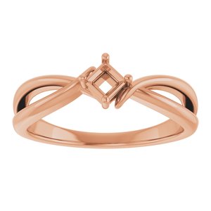 14K Rose Gold 3x3 mm Square Ring Mounting – image 6