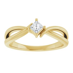 10K Yellow Gold 3x3 mm Square Ring Mounting – image 5