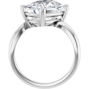 18K White Gold 12x10 mm Elongated Cushion Ring Mounting – image 3