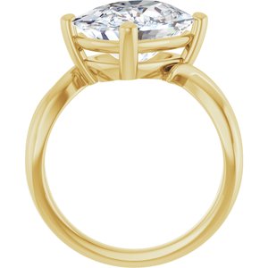 14K Yellow Gold 12x10 mm Elongated Cushion Ring Mounting – image 3