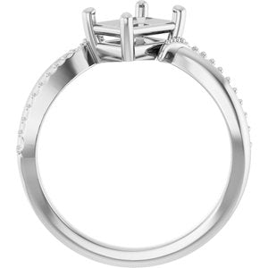 14K White Gold 7x5 mm Emerald Ring Mounting – image 4