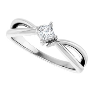 10K White Gold 3x3 mm Square Ring Mounting – image 8