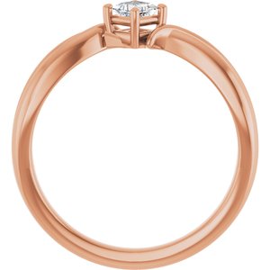 14K Rose Gold 3x3 mm Square Ring Mounting – image 3