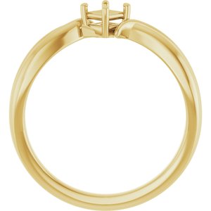 10K Yellow Gold 3x3 mm Square Ring Mounting – image 4