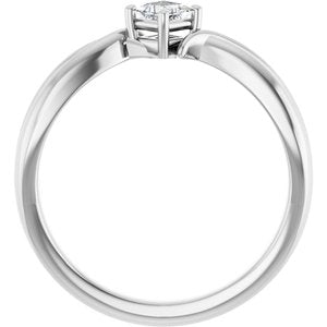 18K White Gold 3x3 mm Square Ring Mounting – image 3