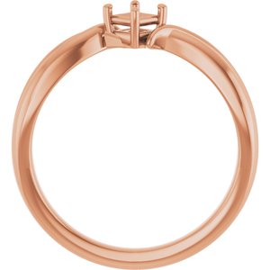 10K Rose Gold 3x3 mm Square Ring Mounting – image 4