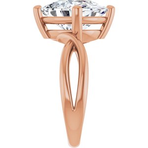 10K Rose Gold 12x10 mm Elongated Cushion Ring Mounting – image 7