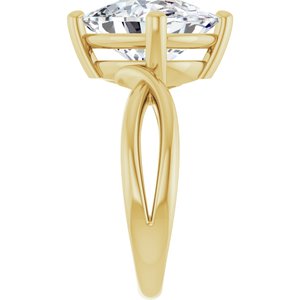 14K Yellow Gold 12x10 mm Elongated Cushion Ring Mounting – image 7
