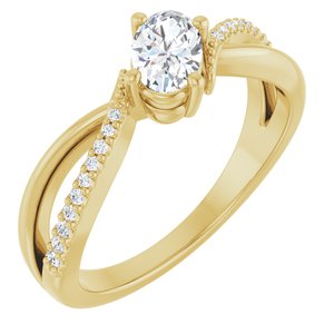 18K Yellow Gold 6x4 mm Oval Ring Mounting