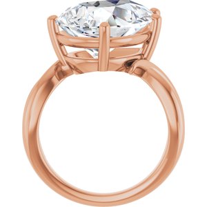 10K Rose Gold 16x12 mm Pear Ring Mounting – image 3