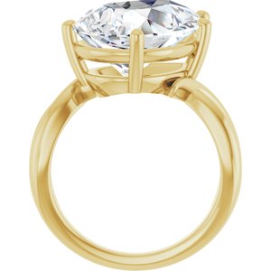 18K Yellow Gold 16x12 mm Pear Ring Mounting – image 3