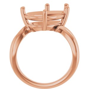 14K Rose Gold 16x12 mm Pear Ring Mounting – image 4