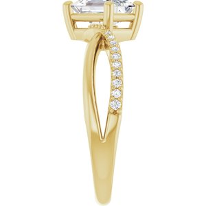 18K Yellow Gold 7x5 mm Emerald Ring Mounting – image 7