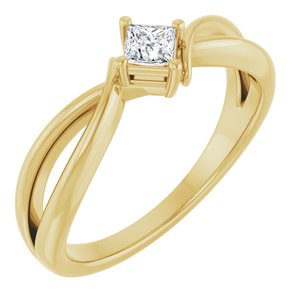 10K Yellow Gold 3x3 mm Square Ring Mounting