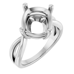 Platinum 12x10 mm Elongated Cushion Ring Mounting – image 2