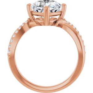 14K Rose Gold 8x8 mm Cushion Ring Mounting – image 3
