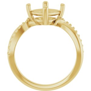 10K Yellow Gold 8x8 mm Cushion Ring Mounting – image 4