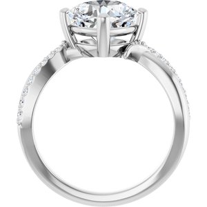 14K White Gold 8x8 mm Cushion Ring Mounting – image 3