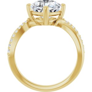 18K Yellow Gold 8x8 mm Cushion Ring Mounting – image 3