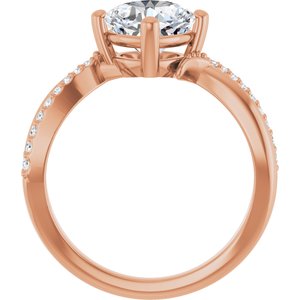 10K Rose Gold 7x7 mm Cushion Ring Mounting – image 3