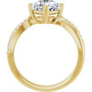 14K Yellow Gold 7x7 mm Cushion Ring Mounting – image 3