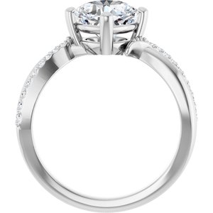 14K White Gold 7x7 mm Cushion Ring Mounting – image 3