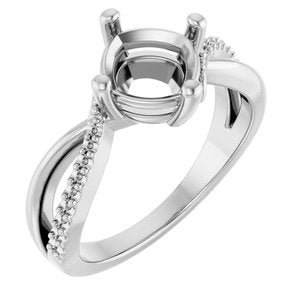 14K White Gold 7x7 mm Cushion Ring Mounting – image 2