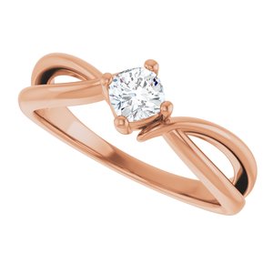 10K Rose Gold 4x4 mm Cushion Ring Mounting – image 8