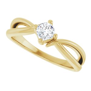 18K Yellow Gold 4x4 mm Cushion Ring Mounting – image 8
