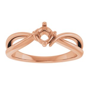 10K Rose Gold 4x4 mm Cushion Ring Mounting – image 6