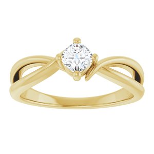 18K Yellow Gold 4x4 mm Cushion Ring Mounting – image 5