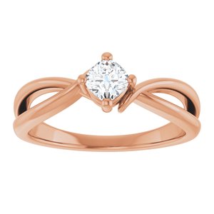 18K Rose Gold 4x4 mm Cushion Ring Mounting – image 5
