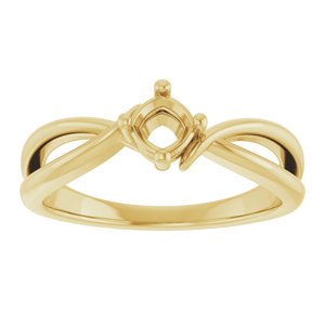 14K Yellow Gold 4x4 mm Cushion Ring Mounting – image 6