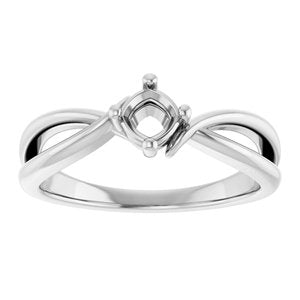 14K White Gold 4x4 mm Cushion Ring Mounting – image 6