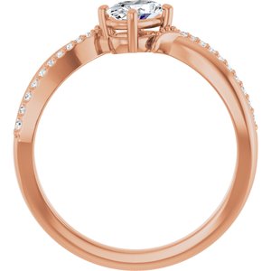 18K Rose Gold 6x4 mm Oval Ring Mounting – image 3