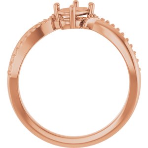 18K Rose Gold 6x4 mm Oval Ring Mounting – image 4
