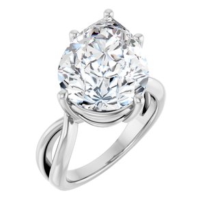 Continuum Sterling Silver 16x12 mm Pear Ring Mounting